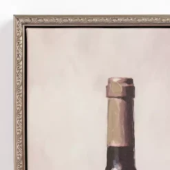 Kirklands Home Red Wine Vintage Framed Canvas Art Print Clearance