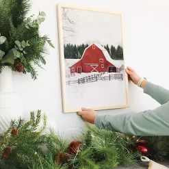 Christmas Art & Wall Decor>Kirklands Home Red Winter Barn Framed Art Print