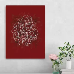Christmas Art & Wall Decor>Kirklands Home Wish Merry Christmas Wall Plaque Red