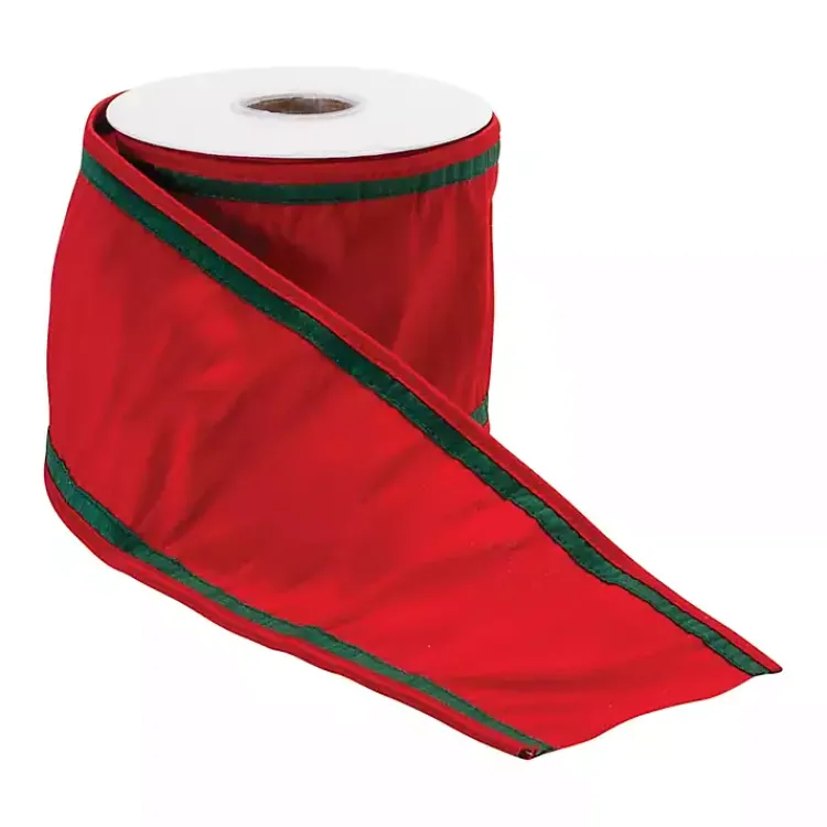 Christmas Decorations>Kirklands Home Red with Green Trim 5 yard Christmas Ribbon
