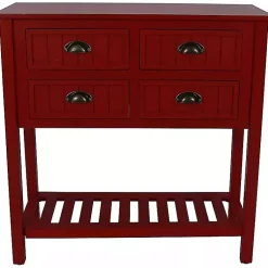 Kirklands Home Wood 4-Drawer Console Table Red Online