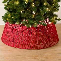Christmas Tree Skirts & Collars>Kirklands Home Woven Seagrass Christmas Tree Collar, 26 in. Red