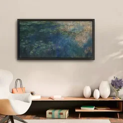 Kirklands Home Reflections of Clouds Framed Canvas Art Print Blue Hot