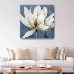 Kirklands Home Regal Waterlily Canvas Art Print New