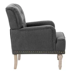 Kirklands Home Reginald Charcoal Button Tufted Armchair Gray Hot