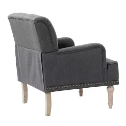 Kirklands Home Reginald Charcoal Button Tufted Armchair Gray Hot