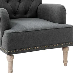 Kirklands Home Reginald Charcoal Button Tufted Armchair Gray Hot