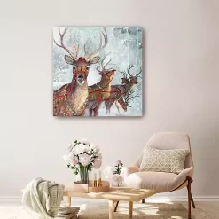 Christmas Art & Wall Decor>Kirklands Home Reindeer Friends Canvas Art Print
