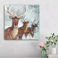 Christmas Art & Wall Decor>Kirklands Home Reindeer in the Snow Canvas Art Print