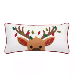 Christmas Pillows>Kirklands Home Reindeer Lights Lumbar Pillow