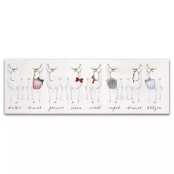 Christmas Art & Wall Decor>Kirklands Home Reindeer Lineup Canvas Art Print White