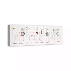 Christmas Art & Wall Decor>Kirklands Home Reindeer Lineup Canvas Art Print White
