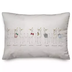 Christmas Pillows>Kirklands Home Reindeer Lineup Christmas Pillow White