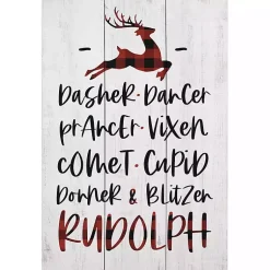 Christmas Art & Wall Decor>Kirklands Home Reindeer List Wood Wall Plaque
