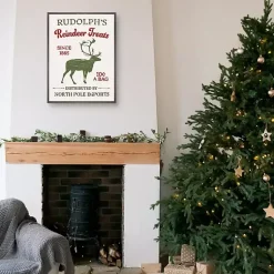 Christmas Art & Wall Decor>Kirklands Home Reindeer Treats Framed Canvas Print