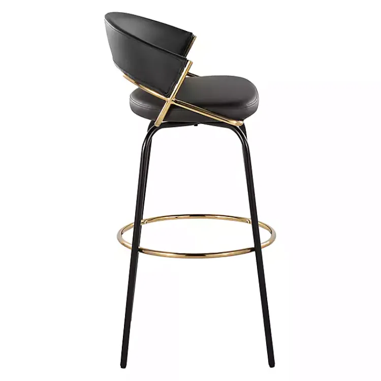 Kirklands Home Remy Swivel Bar Stools, Set of 2 Black