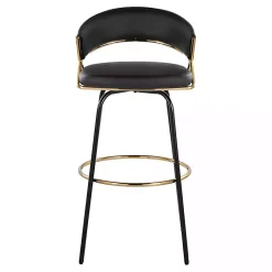 Kirklands Home Remy Swivel Bar Stools, Set of 2 Black