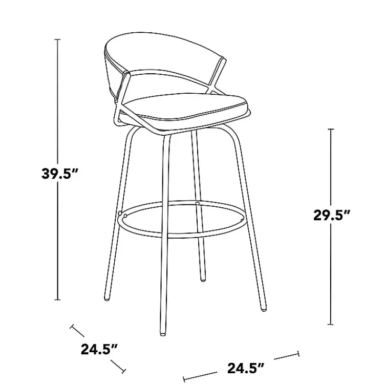 Kirklands Home Remy Swivel Bar Stools, Set of 2 Black