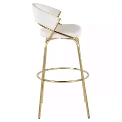 Kirklands Home Remy White & Gold Swivel Bar Stools, Set of 2 Black Hot