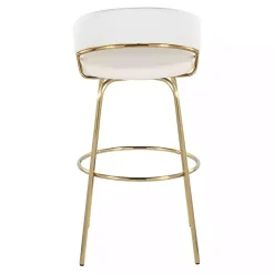 Kirklands Home Remy White & Gold Swivel Bar Stools, Set of 2 Black Hot