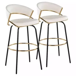 Kirklands Home Remy Swivel Bar Stools, Set of 2 White Hot
