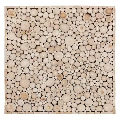 Kirklands Home Repurposed Wood Logs Square Coffee Table Tan Discount