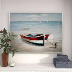 Kirklands Home Resting Rowboat Framed Canvas Art Print Clearance