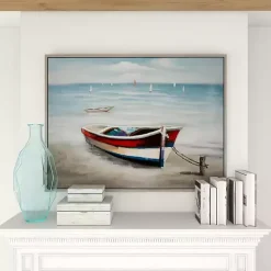 Kirklands Home Resting Rowboat Framed Canvas Art Print Clearance