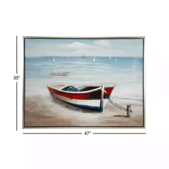 Kirklands Home Resting Rowboat Framed Canvas Art Print Clearance
