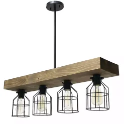 Kirklands Home Restored Wood 4-Light Pendant Light