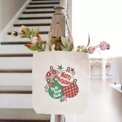 Christmas Decorations>Kirklands Home Retro Christmas Ornaments Canvas Tote Bag