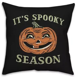 Halloween>Kirklands Home Retro Pumpkin Spooky Season Throw Pillow Black