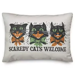 Halloween>Kirklands Home Retro Scaredy Cats Welcome Outdoor Accent Pillow