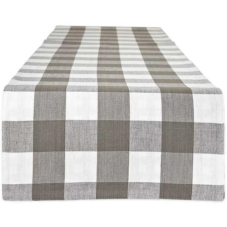Kirklands Home Reversible Gray and White Table Runner, 14x108 New