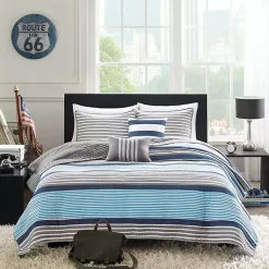 Kirklands Home Reversible Stripes 5-pc. Full/Queen Quilt Set Discount
