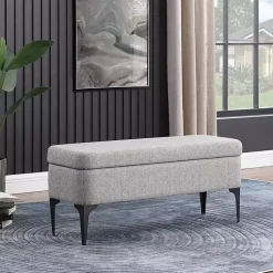 Kirklands Home Ricardo Woven Storage Bench Gray Best