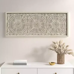 Kirklands Home Rice Paper Henna Medallion Wall Plaque New