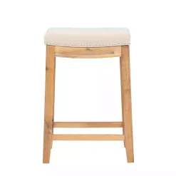 Kirklands Home Riverdale Acacia Wood Counter Stool White