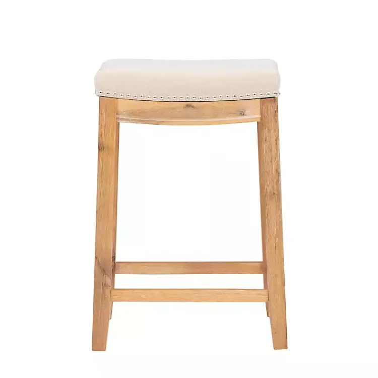 Kirklands Home Riverdale Acacia Wood Counter Stool White