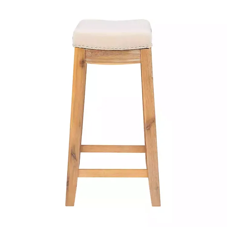 Kirklands Home Riverdale Acacia Wood Counter Stool White