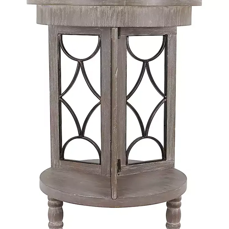 Kirklands Home Roberta Wood Decorative Metal Accent Table Gray Best