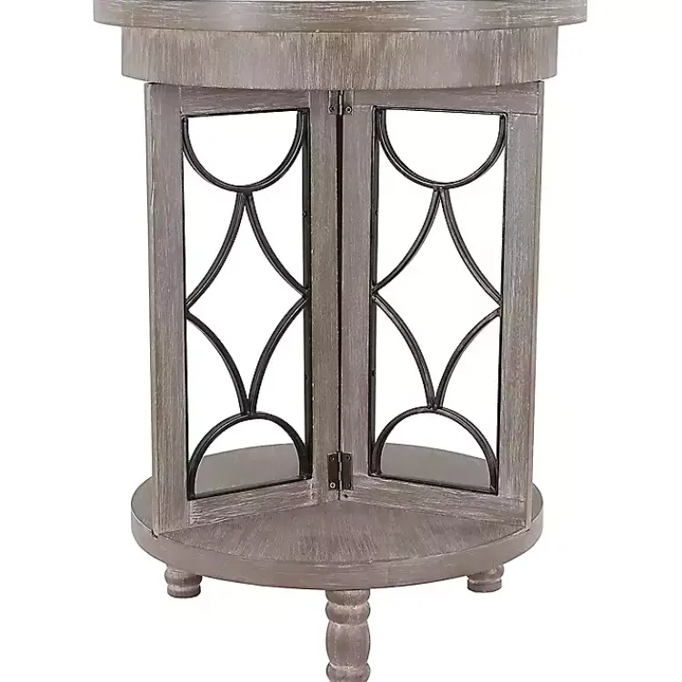 Kirklands Home Roberta Wood Decorative Metal Accent Table Gray Best