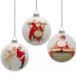 Christmas Ornaments>Kirklands Home Rockwell Classic Holiday Scene Ornaments, Set of 3