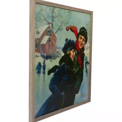 Christmas Art & Wall Decor>Kirklands Home Rockwell Couple Ice Skating LED Canvas Art Print