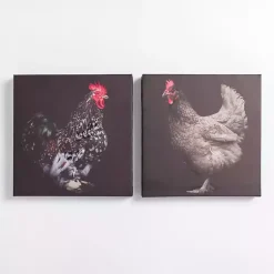 Kirklands Home Rooster Portraits Canvas Art Prints, Set of 2 Sale