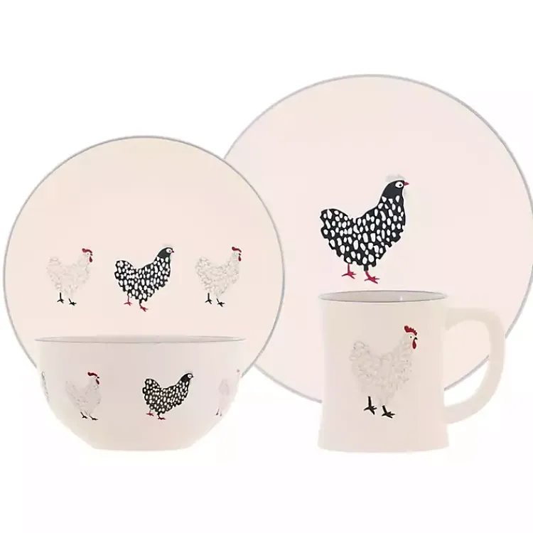Kirklands Home Rooster Stoneware 16-pc. Dinnerware Set Ivory Online