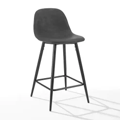 Kirklands Home Rorke Faux Leather Counter Stools, Set of 2 Black Sale