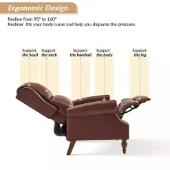 Kirklands Home Rosalie Faux Leather Manual Recliner Brown New