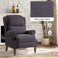 Kirklands Home Rosalie Charcoal Upholstered Manual Recliner Gray Hot