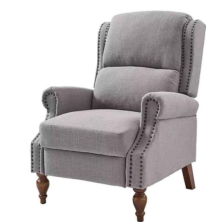 Kirklands Home Rosalie Light Upholstered Manual Recliner Gray Online